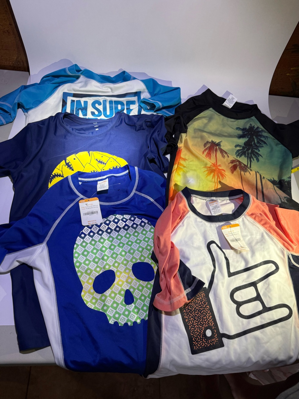 5 Kids Rash Guard Swim Shirts - Gymboree & Gap colorful swim shirts